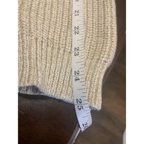Eddie Bauer L Tall  Heavy Ribbed Knit Fisherman Sweater Outdoor Cream - Picture 6 of 10